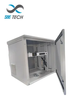 SBE TECH SBE-FRT9UR - Gabinete Exterior 19" 9 UR / Alto 60 cm / Ancho 60 cm / Profundidad 55 cm / Acero Galvanizado / Pintura Electroestática / Color Gris / IP54 / INCLUYE 1 HERRAJE PARA FIJACION A PARED, TORRE O POSTE