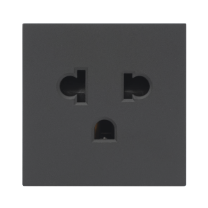 Simon sm-tcea-n Módulo para Tomacorriente Euroamericano / Color Negro / 45x45 mm (1.77 x 1.77 pulgadas) / Compatible con Torres y Cajas para Escritorio de la Marca Simon