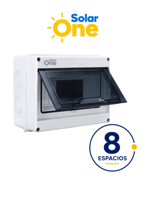 Centros de carga riel DIN Reforzado IP65 / 8 espacios / Uso Exterior protección UV / Ideal para Sistemas Eléctricos y Fotovoltaicos / Instalación flexible / Montaje riel din