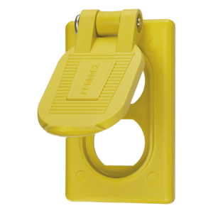 Hubbell hub-hbl-52c-m22 Tapa Resistente a Intemperie para Contacto Dúplex/ Color Amarillo/ Grado Marino.
