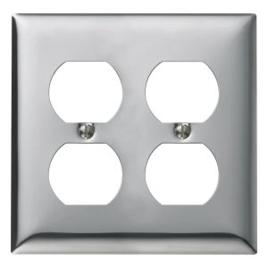 Raco hub-sch-82 Tapa para 2 Contacto Dúplex Color Cromo.