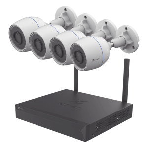 Ezviz kit/csx5s/4w Kit de cámaras Wi-Fi / Incluye 1 NVR 4 canales / 4 Cámaras Bala 2 Megapixel / Para Uso en Exterior IP67 / Vision Nocturna a Color