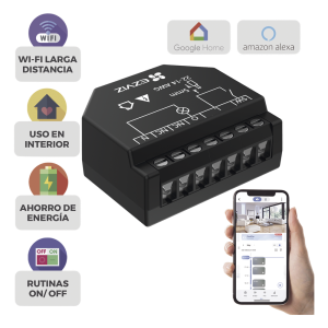 Relevador Wi-Fi Inteligente / Ideal Para Control de Iluminación / 1 Salida para un Apagador / Control Remoto / Horarios Personalizados / Registro de Consumo