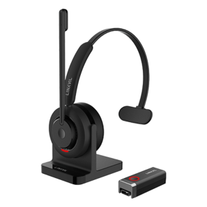 Fanvil dh301d Diadema Inalámbrica / DECT 6.0 + Bluetooth 5.3 / Micrófono Rotable / Audio HD / Cancelación IA / Base de Carga