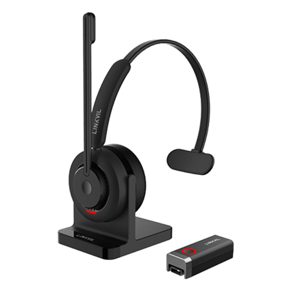 Fanvil dh301d Diadema Inalámbrica / DECT 6.0 + Bluetooth 5.3 / Micrófono Rotable / Audio HD / Cancelación IA / Base de Carga