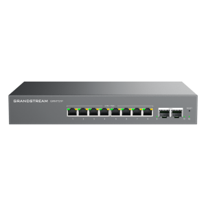 Grandstream gwn7721p Switch L2 Lite Administrable de 10 Puertos / 8 Puertos Ethernet 2.5 Gigabits / 2 Puertos SFP+ 10 Gigabits / PoE+ 802.3af/at / VLAN 802.1Q / QoS / IGMP Snooping / Montaje en Escritorio o Pared