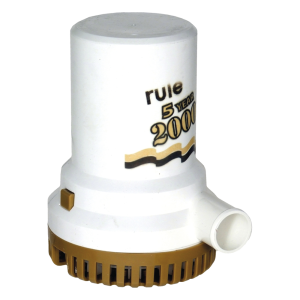 Rule 09r Bomba sumergible de achique serie gold de 2000 galones por hora a 12 Volts de corriente directa.