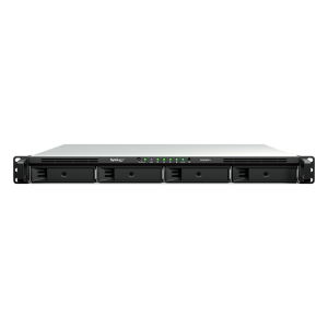 Synology rs826rp+ Servidor NAS Rackmount / 4 Bahías Hot-Swappable 1U / 2000/1300 MB/s Lectura/Escritura / 4 Puertos 1GbE RJ45 / PCIe 3.0 x8 / Dual Power Supply Redundante / DSM / Almacenamiento Empresarial