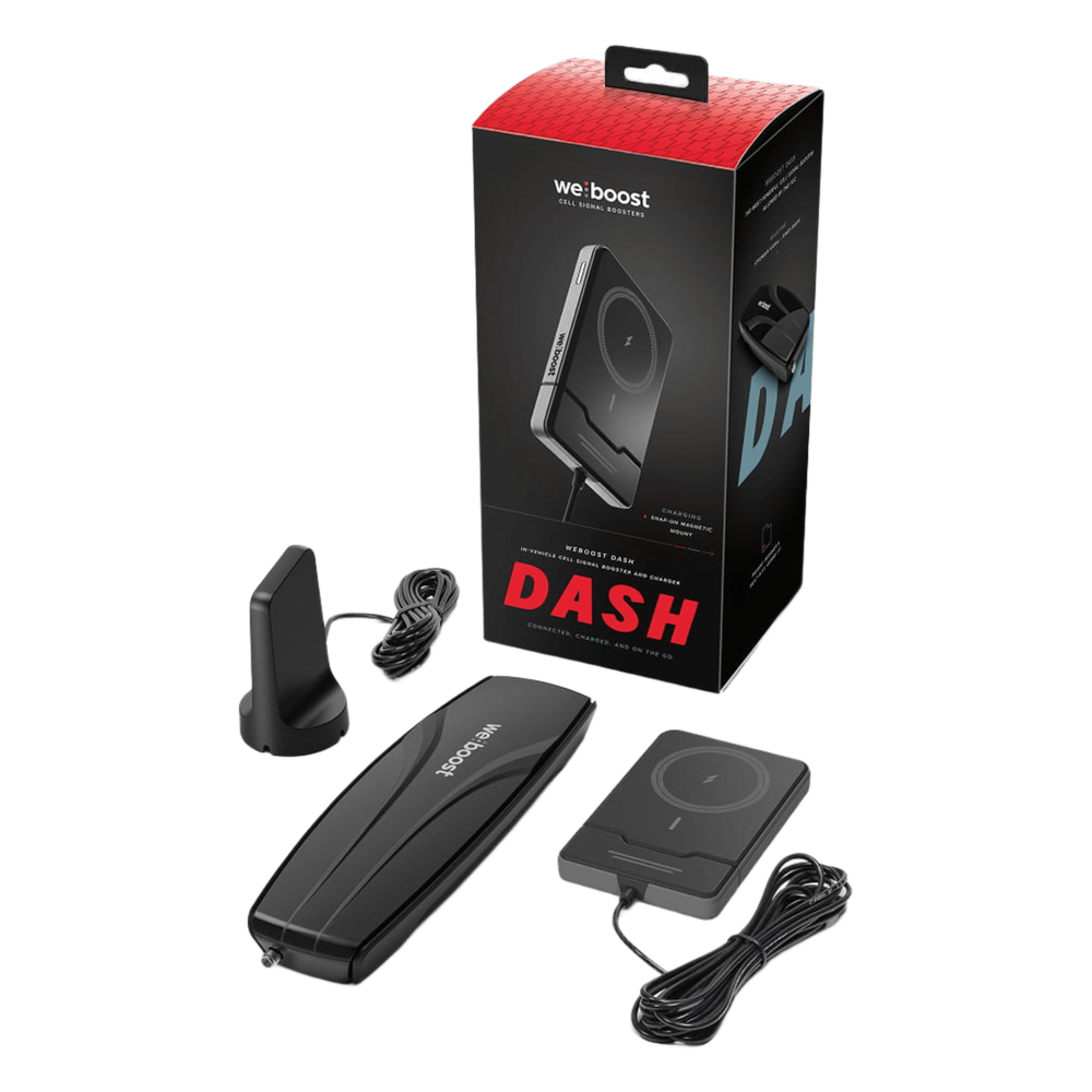 Wilsonpro / Weboost 471-082 Kit Amplificador de Señal Celular para Vehículo / Prioridad para un Dispositivo / Con cargador Inalámbrico Magnético Qi2 / Antena Magnética Exterior / 23 dB de Ganancia / Tri Banda / 50 Ohm / SMA Hembra