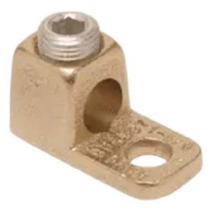 Conector de Cobre con tornillo de fijación para cable calibre 14 - 4 AWG y Tornillo de 1/4.