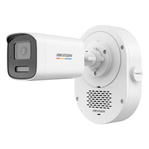 Hikvision ds-2ce13df0t-lxts [SOUNDMAX] Cámara Bala TURBOHD 2 Megapixel (1080p) / ColorVu / Audio Bidireccional + Sirena / Luz Blanca 40 m + IR 40 m / IP67 / Luz Dual / Exterior IP67
