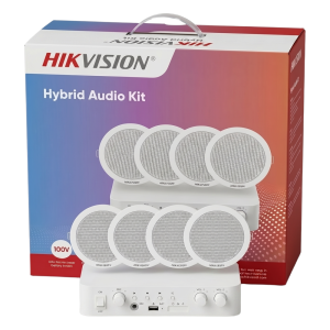 Hikvision ds-qae0ka60206-4 Kit de amplificador con bluetooth | 4 altavoces para plafón  |  Volumen Independiente en 2 canales |  Música Ambiental