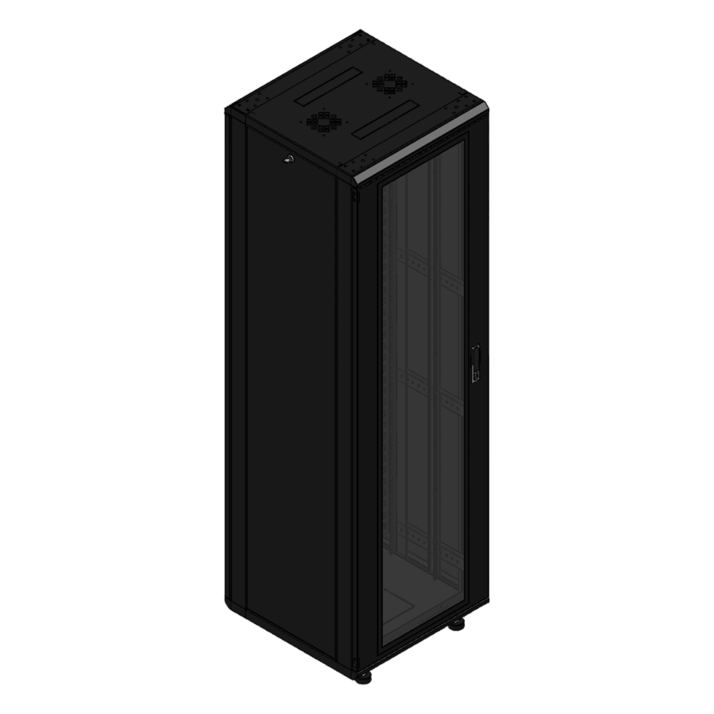 Linkedpro les-60-60-42ug Gabinete rackeable de piso de 42U, compatible con estándar 19 pulgadas, equipado con puerta frontal de cristal para una mejor visibilidad y presentación profesional