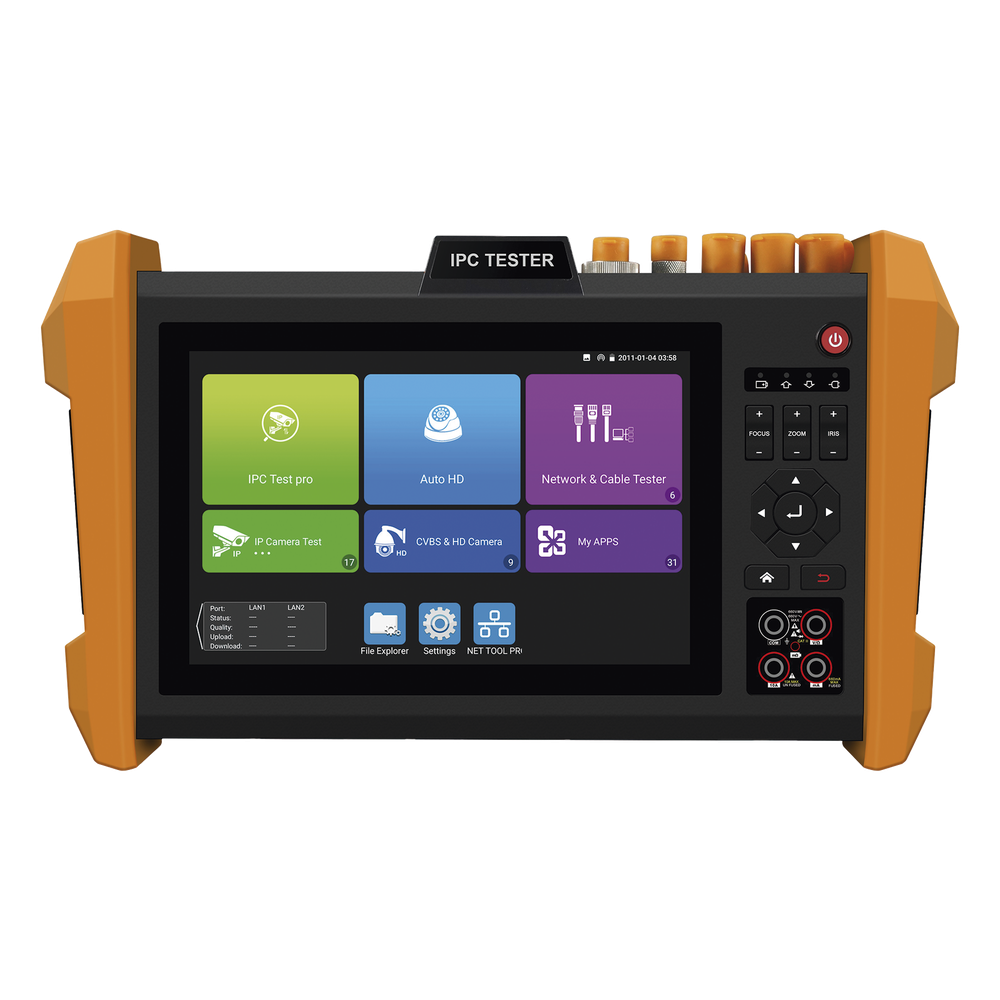Epcom tp turbo8k plus Tester Profesional Multifunción | Pantalla Táctil 7 | Láser Integrado | Cámara Integrada | Prueba IP/HD Coaxial | 4K/8K | H.265/H.265 | ONVIF | WiFi | Analizador de Cable | Medidor de Potencia Óptica y Red | TDR |