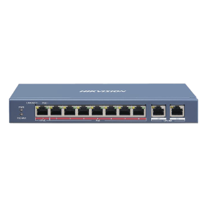Hikvision ds-3e0310hp-e Switch PoE+ / No Administrable / 7 Puertos 10/100 Mbps 802.3 af/at (30 W) / 1 Puerto 10/100 Mbps Hi-PoE (90 W)  / 2 Puertos 1000 Mbps Uplink / Modo Extendido hasta 300 Metros / 110 Watts