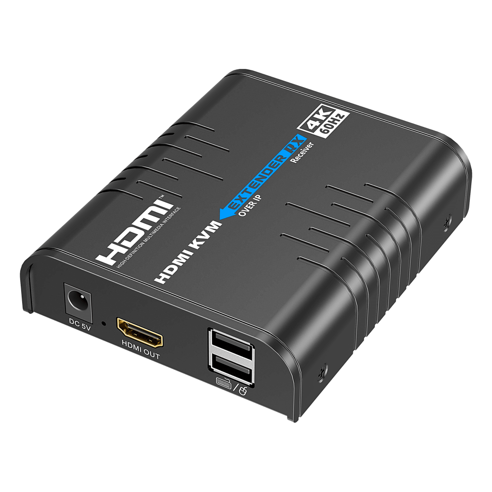 Epcom Titanium tt473kvmrx Extensor KVM HDMI 4K a 60 Hz | Transmisión hasta 120 mts con CAT6 | Resolución 4096x2160@60Hz | Ancho de Banda 18Gbps | HDCP1.4 y HDCP2.2 | Latencia 120~170ms | Conexión 1:1, 1:N, N:1, N:N | Solo Receptor