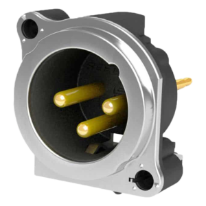 Seetronic scadm3-v Conector XLR Macho de 3 Polos | Montaje Vertical para placa de pared | Brida de Montaje Metálica