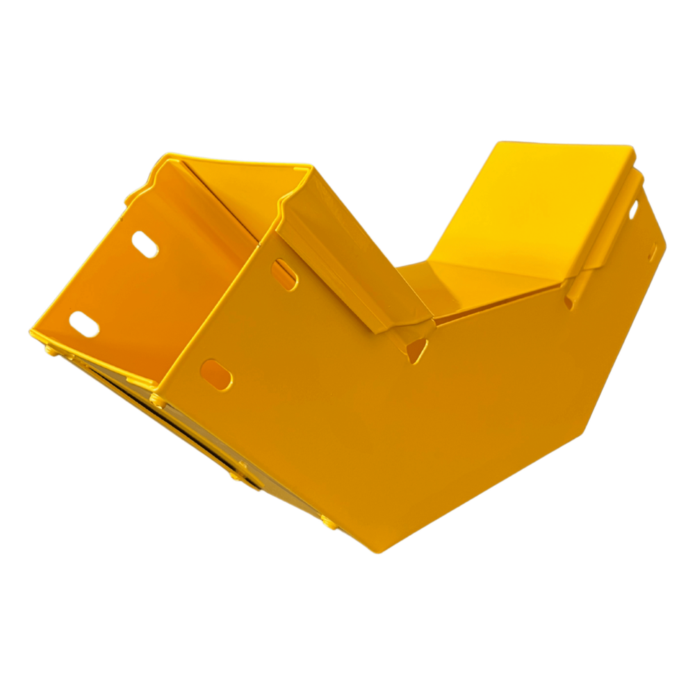 Charofil chfbvi904x4r8epk CHFIBER Curva Vertical Interior de 90° de Aluminio para Fibra Óptica, 4 de Peralte, 4 de Ancho y Radio de 8, con Pintura Epóxica Amarilla, Incluye Tapa, un Par de Coples y Tornillería
