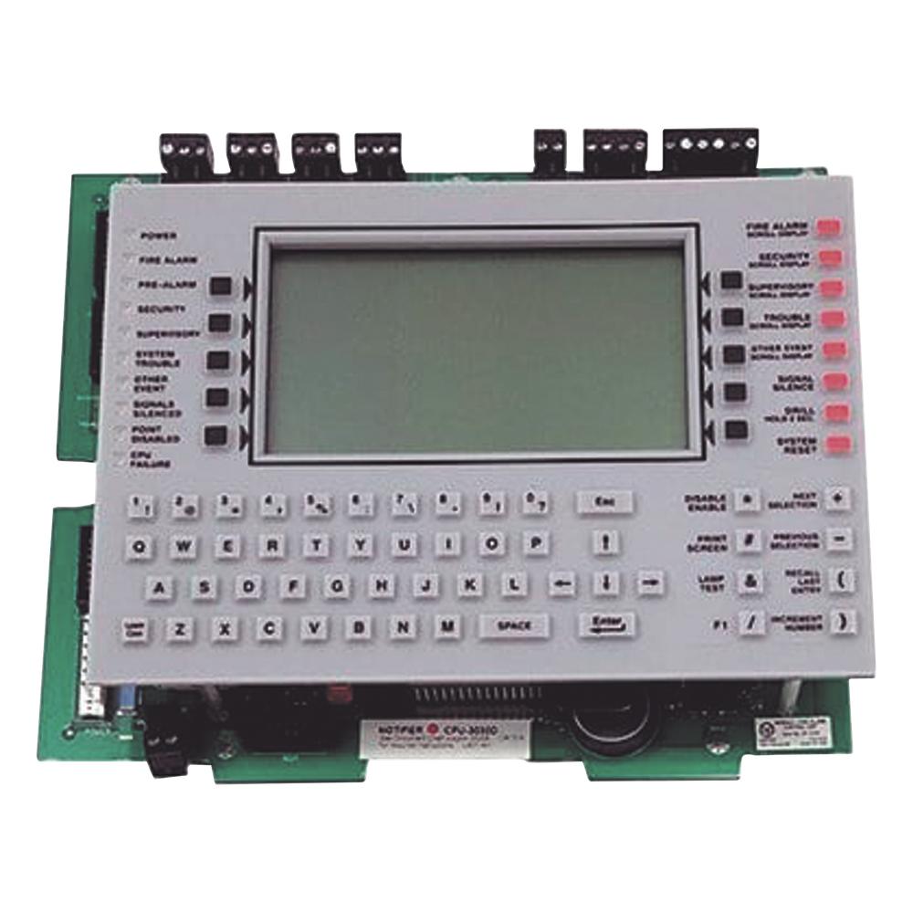 Notifier cpu2-3030d Unidad central de procesamiento con pantalla LCD de 640 caracteres y teclado QWERTY, en inglés, para panel de detección de incendio NFS2-3030