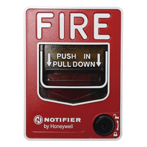Notifier nbg-12wl Estación manual de pull inalámbrica direccionable de doble acción con reset por llave, malla SWIFT y protocolo FlashScan, texto en inglés