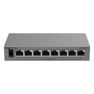 Ruijie rg-es208gc-v2 Switch Gigabit Smart Cloud-Managed / 8 Puertos 10/100/1000BASE-T / Capa 2 / Switching 16 Gbps / AI-Powered Failover / Modo CCTV Un-Click / Gestión Cloud Ruijie & App Reyee / Diseño Fanless / Gabinete Metal / Protección Surge 6 kV
