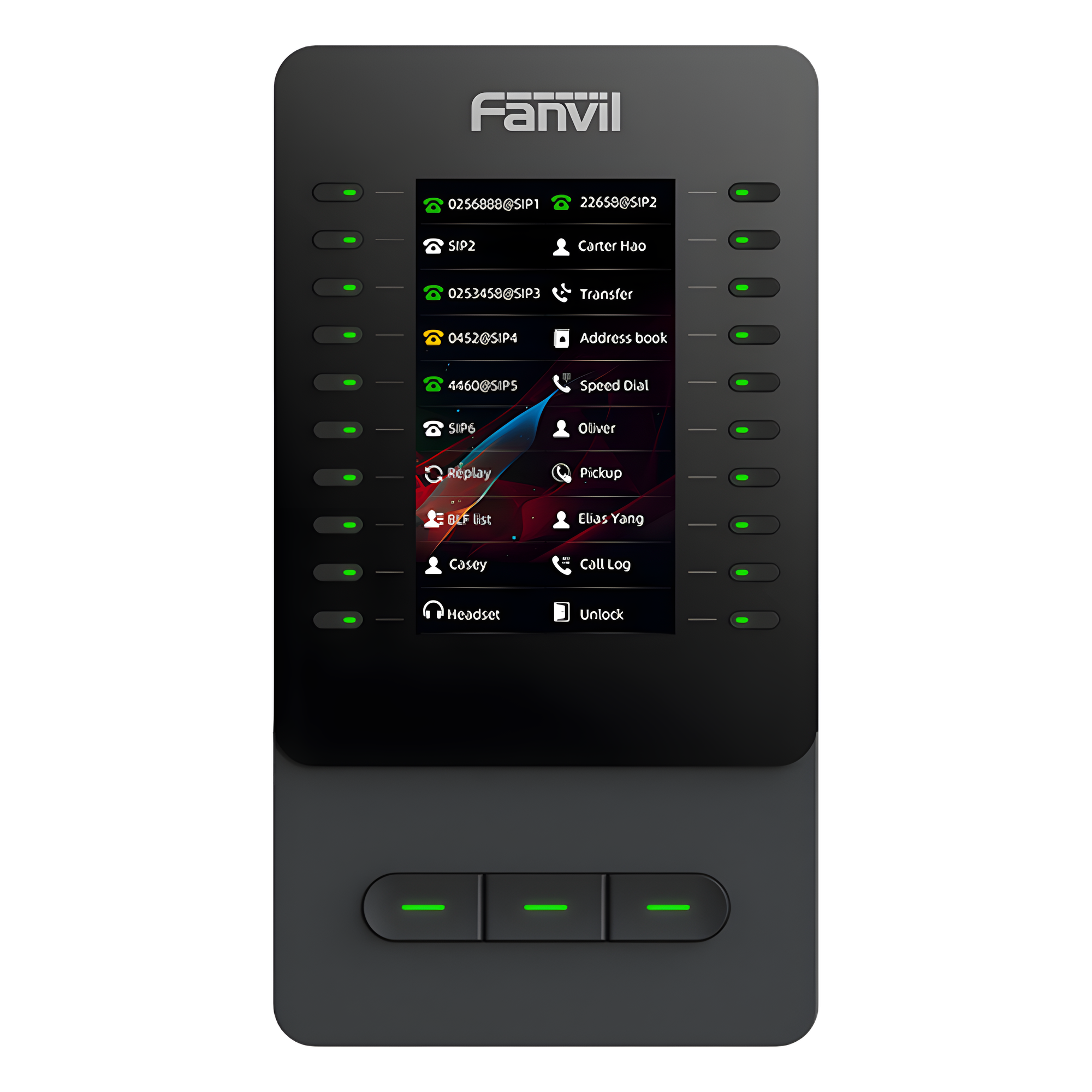 Fanvil em60 Módulo de Expansión EM60 con Pantalla a Color / 4.3 Pulgadas 480x272 / 60 Teclas Programables DSS / USB Tipo-C / Compatible con V65-V66-V66 Pro / Cascada hasta 4 Módulos / Con Soporte Ajustable