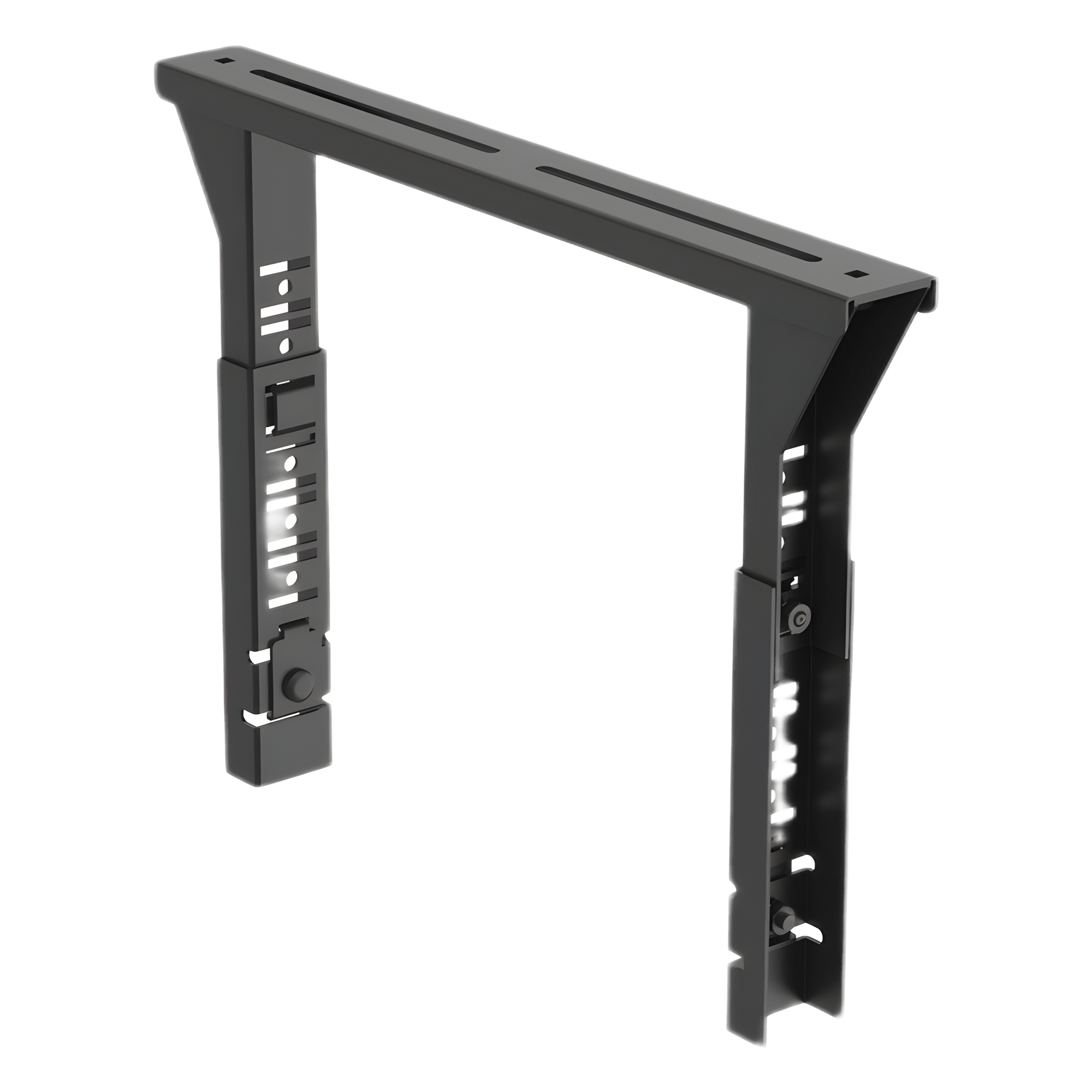 Soporte Tipo Trapezoidal Apilable, para Charolas Wire Basket de 300 mm (12 pulgadas) de Ancho, Color Negro.