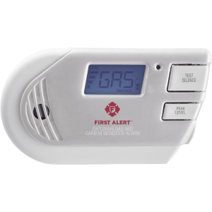 First Alert 1039760d Detector Combo de Combinación de Gases Explosivos: Metano (GN), Propano (LP) y Monóxido de Carbono (CO), Con Pantalla Digital Retroiluminada, 120 Vca y Batería de Respaldo