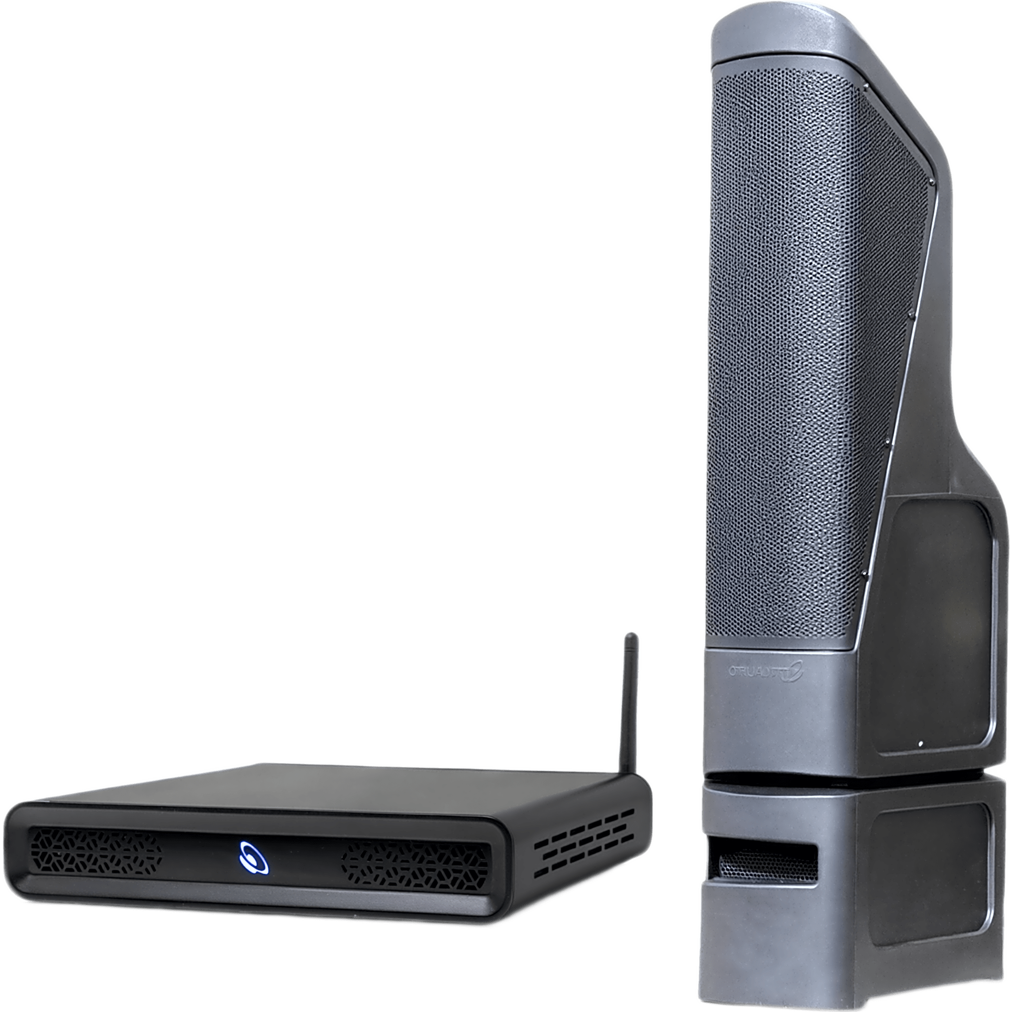 Truaudio d2t/tt10 Kit TruAudio | Amplificador D2T 2 Canales 100W | Torre Line Array Exterior TT10 200W RMS | HDMI eARC + Bluetooth 5.3 | IP56