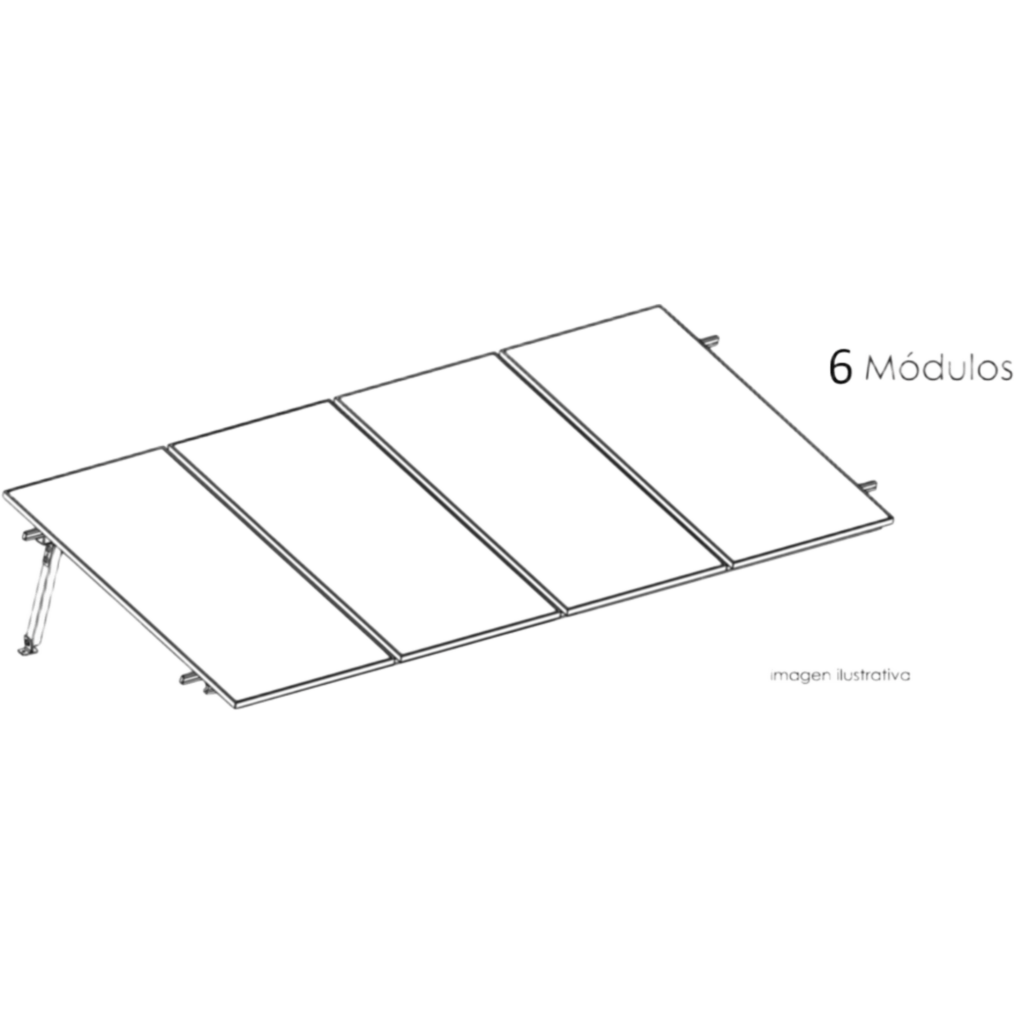 Basel kitbasel1x6 Sistema de Montaje Solar BASEL / Estructura para Módulos Fotovoltaicos / Configuración 1x6 / 6 Módulos de 645 W / Módulo 2.382 m x 1.134 m (7.81 ft x 3.72 ft) / Área 20 m² (215.28 ft²) / Viento 170 km/h / Incli