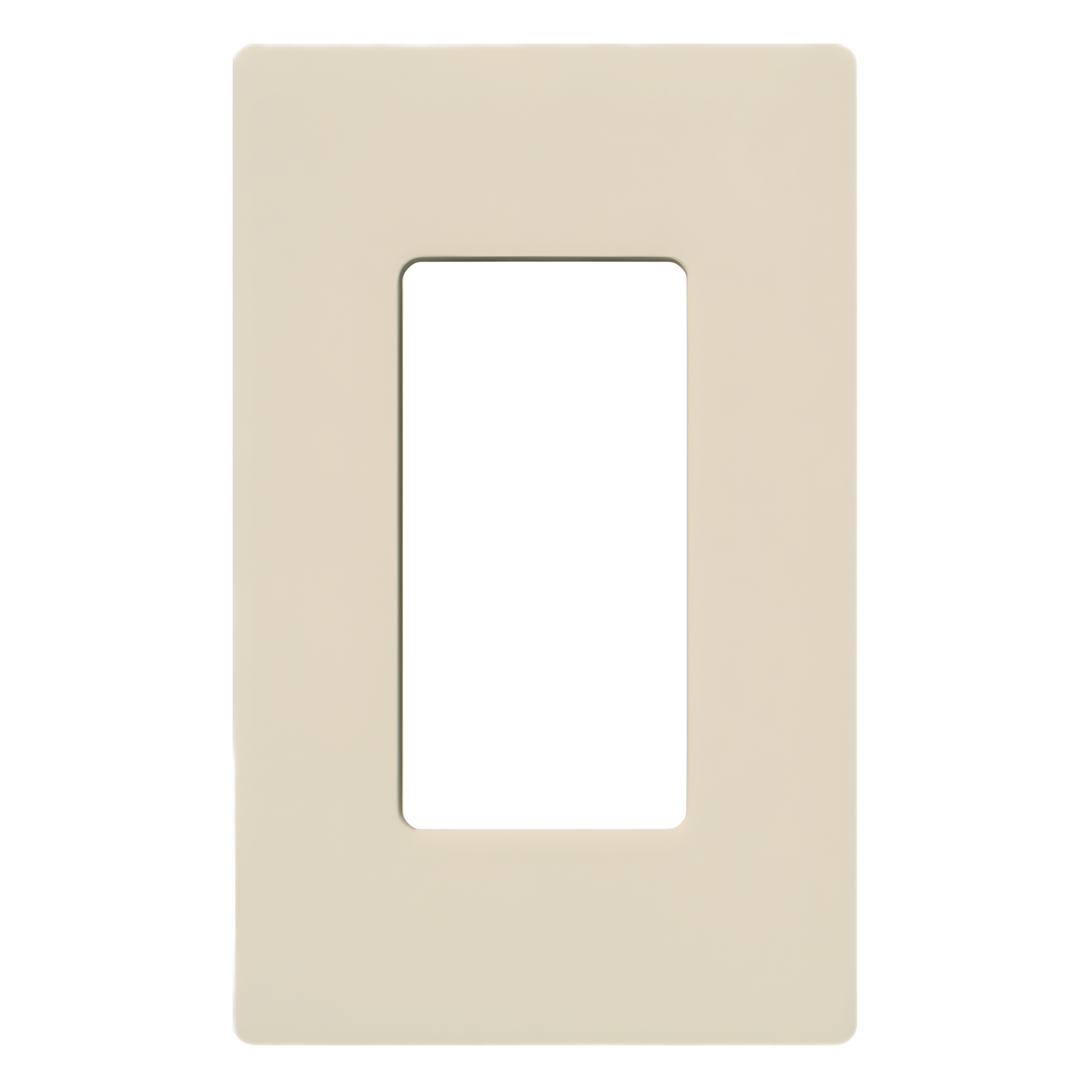 Placa de pared de 1 gang sin tornillos visibles, acabado brillante en color almendra claro (Light Almond), línea Claro para atenuadores, interruptores y controles Lutron