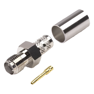 Rf Industries,Ltd rsa-3050-x Conector SMA Hembra de Anillo Plegable para Cables RG-8/X, LMR-240, 9258, Niquel/Oro/Teflón.