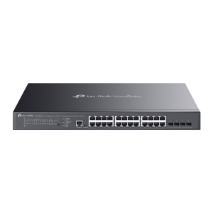 Tp-Link sg3428xmpp Switch L2+ Gestionado Omada / 24 Puertos Gigabit RJ45 + 4 Puertos 10G SFP+ / 16 Puertos PoE+ (30W) + 8 Puertos PoE++ (90W) / 128 Gbps Capacidad / 95.23 Mpps Forwarding / 500W PoE Budget / SDN Cloud Management