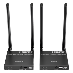 Epcom Titanium tt699kvmv2.0 Extensor Inalámbrico HDMI| Con KVM | 4K@60Hz 4096x2160 | Tecnología ipcolor | Banda 5G 5.18-5.24 GHz | Distancia 50 m | Conexión de Hasta 1 a 4