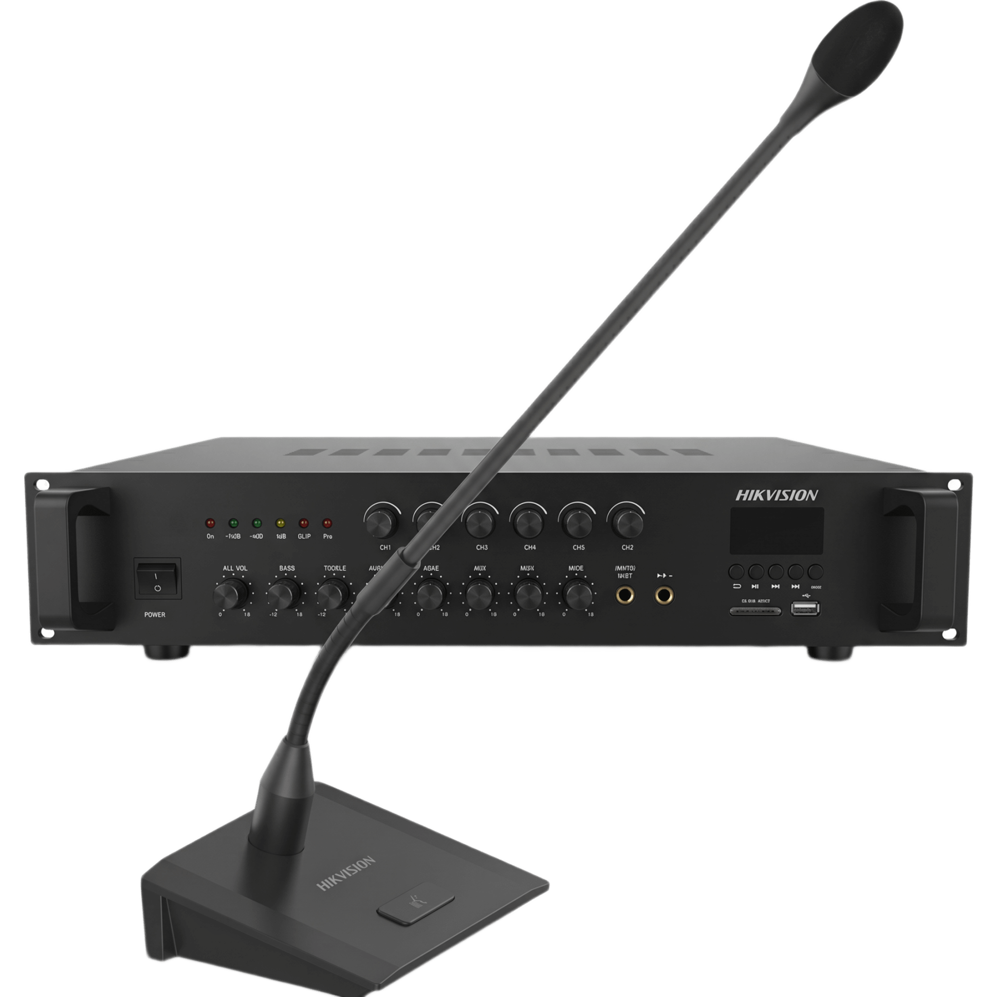 Hikvision ds-qaekitmic-240 Kit de amplificador de Audio + Micrófono | Voceo | Música ambiental