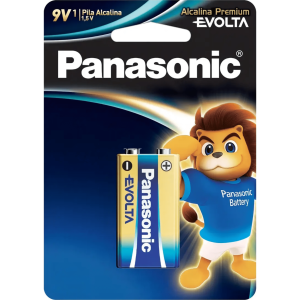 Batería Alcalina 9V / Panasonic Evolta 6LR61EGL / Alta Densidad / Anti-Leak / Blíster Individual