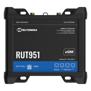 Teltonika rut951-poe Router PoE 4G Industrial con VPNs Avanzadas / Dual SIM / Soporta eSIM / Gestión Remota (Opcional RMS)