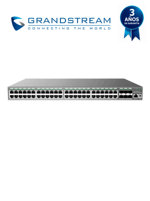 GRANDSTREAM GWN7806PL Pro - Switch administrable Capa 2+ Empresarial/ 48 puertos Gigabit PoE 802.3af/at/ 6 SFP+ 10G/ Presupuesto PoE 400W/ Capacidad 216 Gbps/ VLAN, QoS, ARP Inspection y anti-DoS/ Gestión GWN.Cloud y GWN Manager