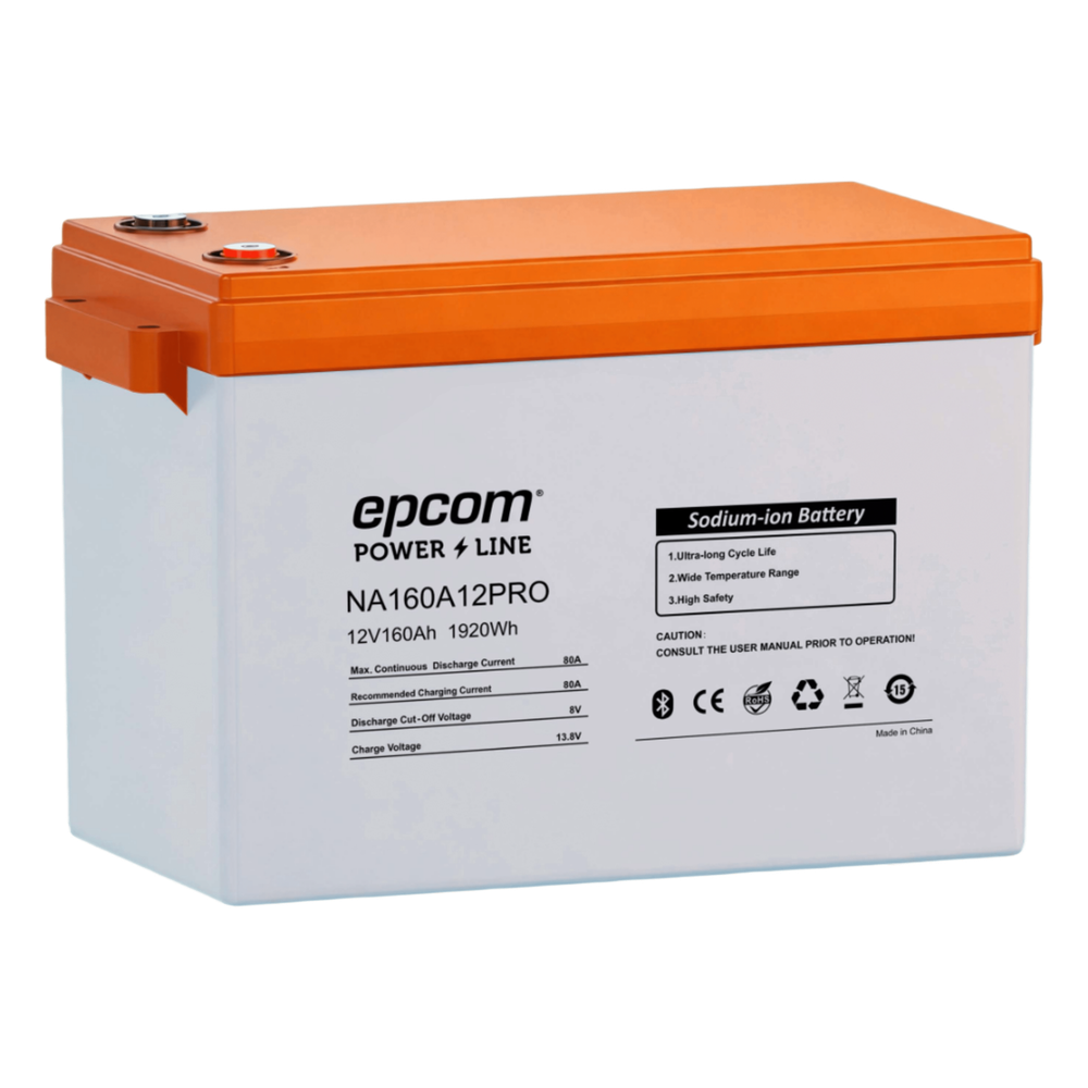 Epcom Power Line By Ritar na160a12pro Batería de Iones de Sodio Ciclo Profundo / 12 Vcc 160 Ah / 1920 Wh / 8000 Ciclos / IP65 / Solar, Marina, Respaldo