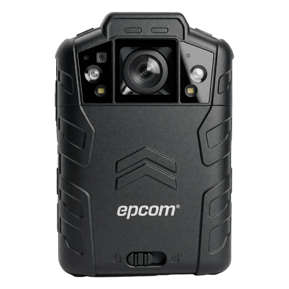 Epcom xmrx5-v2 Body Camera (Cámara Corporal) | 4K@30fps | H.265/H.264 | Lente 130° | GPS Interconstruido | Visión Nocturna IR 10 m | IP68 | Resistencia a Caídas 2 m | 128GB | Batería 2500mAh | 12h Grabación | Certificación