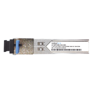 Linkedpro lp-sfp-bd-1g-3-sc Transceptores Ópticos Bidireccionales SFP (Mini-Gbic) / Monomodo 1310 & 1550 nm / 1.25 Gbps / 1000BASE-BX / Conector SC/UPC Simplex / DDM / Hasta 3 km / 2 Piezas