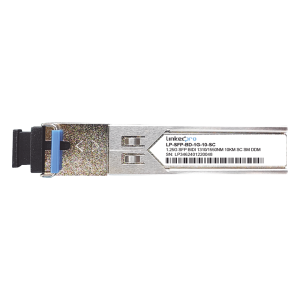 Linkedpro lp-sfp-bd-1g-10-sc Transceptores Ópticos Bidireccionales SFP (Mini-Gbic) / Monomodo 1310 & 1550 nm / 1.25 Gbps / 1000BASE-BX / Conector SC/UPC Simplex / DDM / Hasta 10 km / 2 Piezas