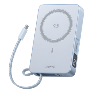 Ugreen 65958b Powerbank  Magnético Inalámbrico / 10000 mAh 36 Wh / 30W USB-C PD3.0/PPS/UFCS + Cable Integrado 60W / Carga Inalámbrica 25W Qi2.2 MPP / Magnético 8N / Pantalla LED / 254 g